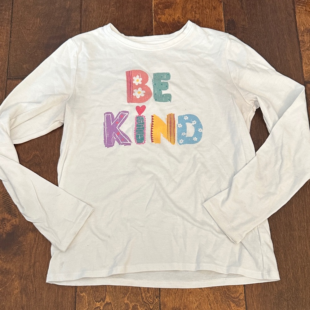 Wonder Nation Girls 'Be Kind' Long Sleeve Tee